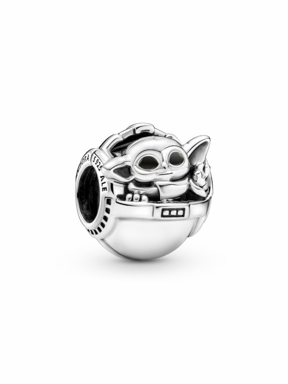 Silver Grogu in Carrier Pandora Charm Bead